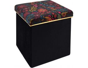 Pouf coffre pliable imprimé Olga