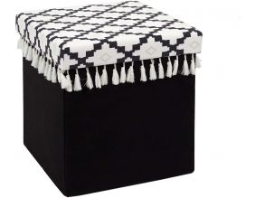 Pouf coffre pliable avec pampille Mirage