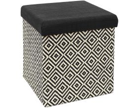 Pouf coffre pliable tressage Mirage (Noir)