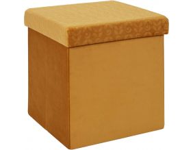 Pouf coffre pliable en velours Rétro (Moutarde)
