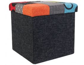 Pouf coffre de rangement patchwork