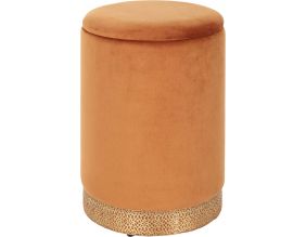 Pouf coffre en velours Mirage (Ocre)