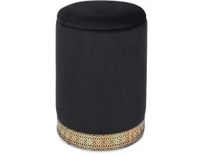 Pouf coffre en velours Mirage (Noir)