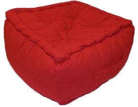 Pouf coloré en coton 30 cm (Rouge)