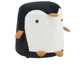 Pouf Pingouin en velours (Noir)