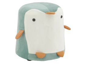 Pouf Pingouin en velours (Vert d'eau)