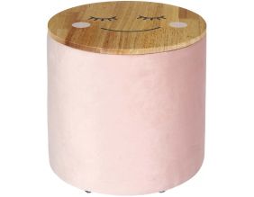 Pouf enfant en bois et velours Moon