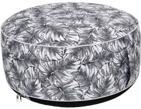 Pouf gonflable blanc et noir Natural Wild