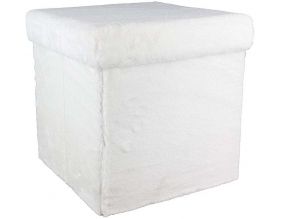 Pouf pliable imitation fourrure