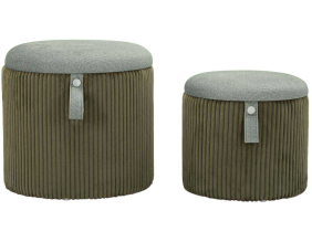 Pouf avec rangement intégré Bolzano (Set de 2) (Vert)