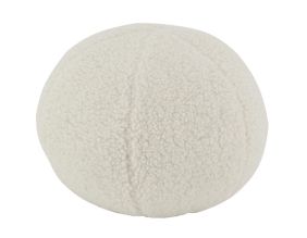 Pouf en tissu bouclettes blanc (Rond)