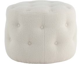 Pouf rond en polyester teddy Benjamin