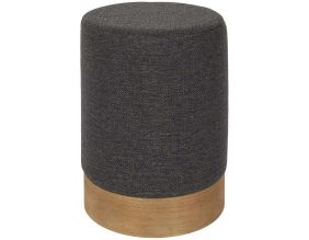Pouf rond en tissu Alban (Gris)