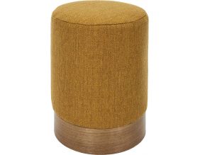 Pouf rond en tissu Alban (Moutarde)