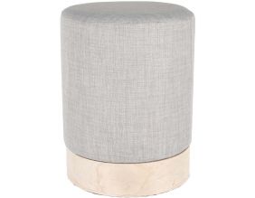 Pouf scandinave en tissu base bois 30 cm (Gris clair)