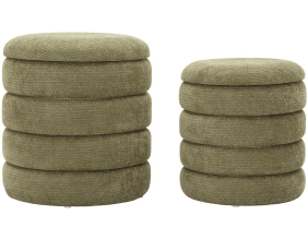 Pouf en tissu 2 en 1 Nordic (Set de 2) (Vert)