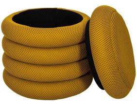 Pouf 2 en 1 en tissu coloré Atome (Jaune)