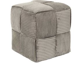 Pouf en tissu côtelé tressé Scott (Taupe)
