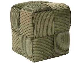 Pouf en tissu côtelé tressé Scott (Vert)