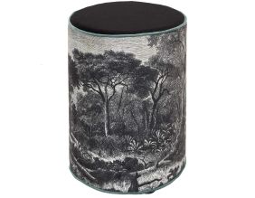 Pouf en tissu à motifs Black forest 28 x 36 cm