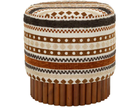 Pouf en tissu avec pieds en bois Ethnic (Modèle 2)