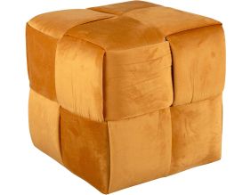 Pouf en velours Weaved (Ocre)