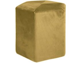 Pouf en velours côtelé Guilia 35 cm (Moutarde)