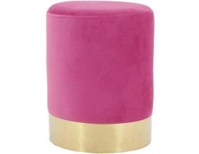 Pouf en velours et métal doré (Rose)