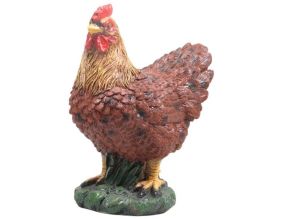 Petite poule en résine 12 x 8 x 16 cm (Marron)