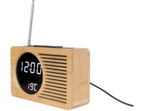 Radio réveil en bambou Retro
