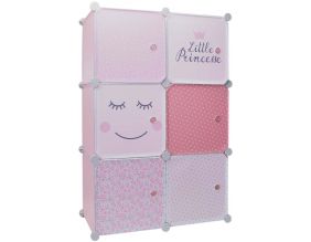 Rangement enfant 6 cubes modulables (Little princesse – Rose)