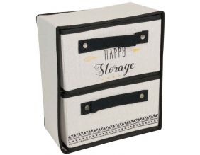 Rangement pliable 2 tiroirs Message (Happy storage)