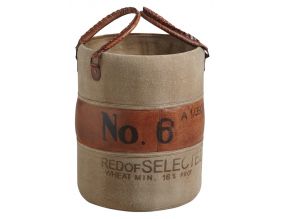 Rangement vintage en cuir de buffle et coton