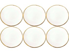 Repose sachet de thé en porcelaine liseré doré 8 cm (Lot de 6)