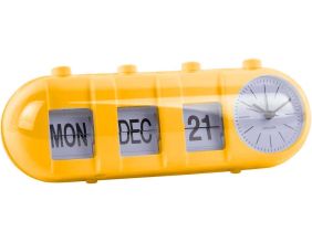 Réveil Retro Tube Calendar Flip (Jaune)