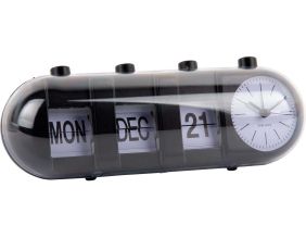 Réveil Retro Tube Calendar Flip (Noir)