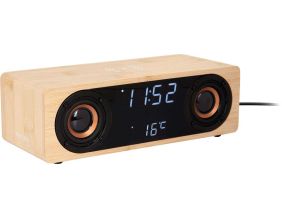 Réveil avec chargeur à induction et enceinte Bluetooth Classic (Marron)