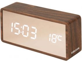 Réveil led en ABS effet bois Copper (Bois foncé)