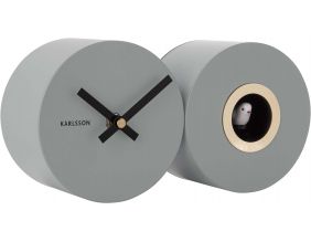 Réveil en métal mat Duo Cuckoo (Gris)