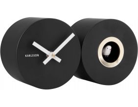 Horloge murale en métal mat Duo Cuckoo (Noir)