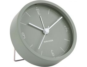 Réveil en métal mat Numbers & Lines 9 cm (Kaki)