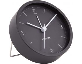 Réveil en métal mat Numbers & Lines 9 cm (Noir)