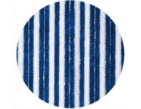 Rideau chenille bicolore bleu foncé/blanc