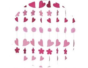 Rideau coeurs et pompons