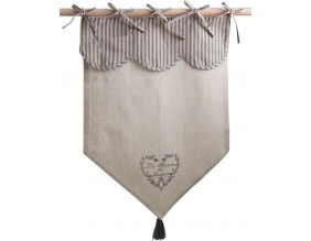 Rideau motif coeur gris