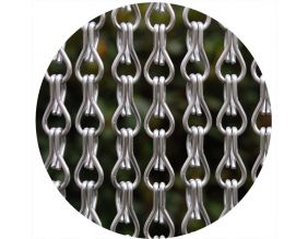 Rideau de porte en aluminium argent mat Alusax 8 (100 x 230 cm)