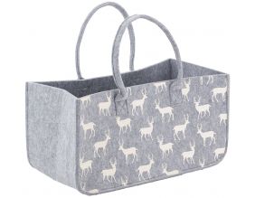 Sac à bûches en feutrine 50 x 25 cm (Gris clair)