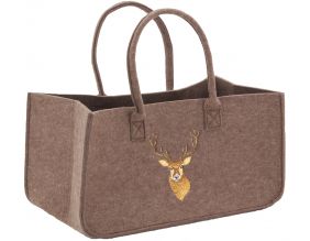 Sac à bûches en feutrine 50 x 25 cm (Marron)