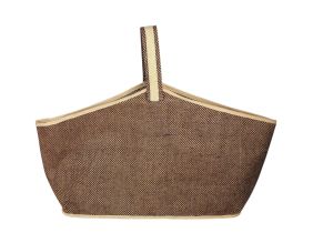 Sac à bûches en jute naturel et brun