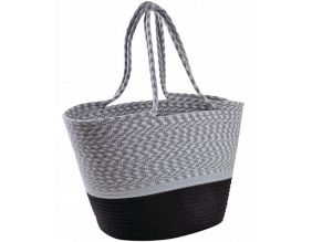 Sac cabas en corde et coton (Gris et noir)